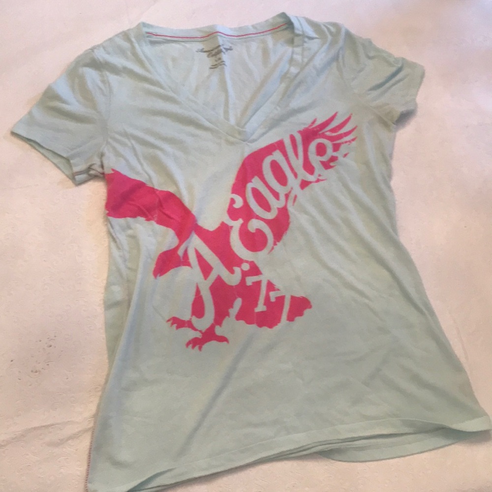 Sky Blue & Pink American Eagle TShirt